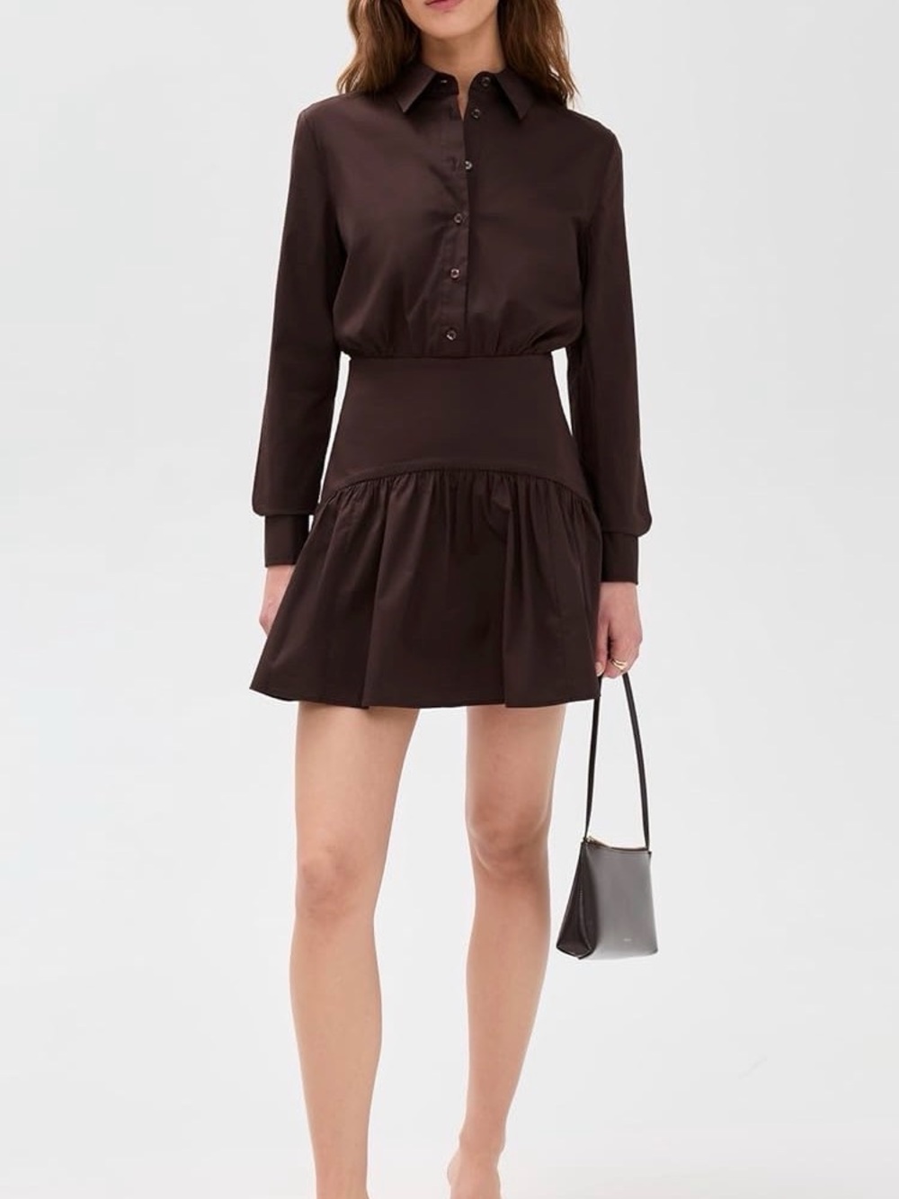 STAUD Rocco Mini Shirt Dress NWT